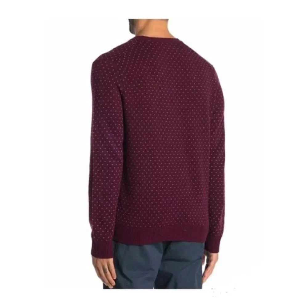 Brooks Brother Micro Dot V-Neck Wool Blend Sweater M